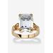 Women's Yellow Gold Plated Simulated Birthstone Ring by PalmBeach Jewelry in April (Size 8)