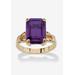Women's Yellow Gold Plated Simulated Birthstone Ring by PalmBeach Jewelry in February (Size 6)