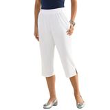 Plus Size Women's Soft Knit Capri Pant by Roaman's in White (Size 2X)