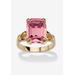 Women's Yellow Gold Plated Simulated Birthstone Ring by PalmBeach Jewelry in October (Size 8)