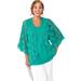 Plus Size Women's Crochet Cardigan by Jessica London in Aqua Sea (Size 22/24) Sweater