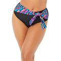 Plus Size Women's High Waist Sash Bikini Bottom by Swimsuits For All in Multi Diagonal (Size 14)