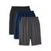 Men's Big & Tall Lightweight Extra Long Shorts 3-Pack by KingSize in Assorted Basic (Size 6XL)