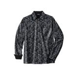 Men's Big & Tall The No-Tuck Casual Shirt by KingSize in Black Paisley (Size 4XL)