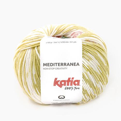 Mediterranea von Katia, Zitronengelb/Korallen/Wasserblau, aus Baumwolle