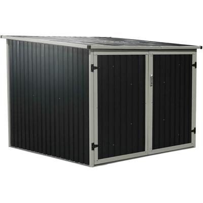 Metall Fahrradgarage, Gartenbox, Aufbewahrungsbox anthrazit 203 x 200 x 158 cm (b x l x h)