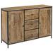 Dakota Fields Bayview 60 Inch Reclaimed Distressed Wood Hand Carved Sideboard w/ Drawers Wood in Black/Brown | 40 H x 60 W x 18 D in | Wayfair