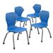 Marco Apex Series Stacking Classroom Chair Set of 4 Plastic/Metal in Blue | 32 H x 19 W x 15.25 D in | Wayfair 38101-18GY-ABL