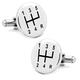 LeCalla Men's Sterling Silver Gear Shifter Cufflinks Gifts for Dad Father