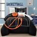 Basketball Game Quilt Black/Orange 4Pc Set Twin - Lush Decor 16T006077