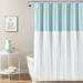 Tulle Skirt Colorblock Shower Curtain Spa Blue/White 72x72 - Lush Decor 16T006472