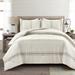 Farmhouse Stripe Reversible Cotton Comforter Neutral 3Pc Set Full/Queen - Lush Decor 16T005564