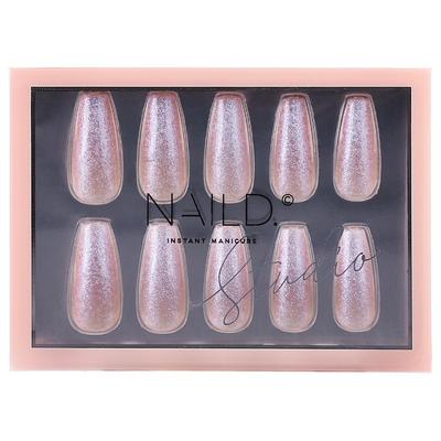 NAILD Glitter Extra Long Kunstnägel GLITTER PINK Grau