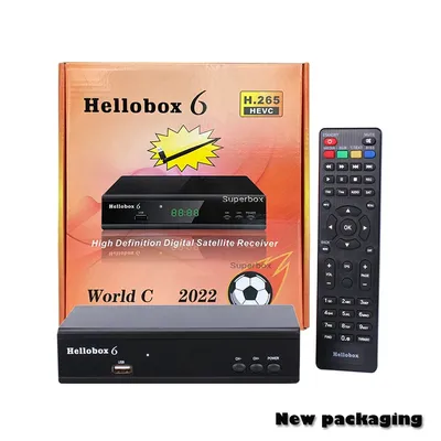 Hellobox6 – récepteur de télévision par Satellite H.265 HEVC T2MI DVB S2 intégré avec DONGLE WIFI