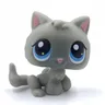 LPS agan-Jouets à tête branlante pour enfants rare original littlest pet shop chat #66 gris