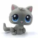 LPS agan-Jouets à tête branlante pour enfants rare original littlest pet shop chat #66 gris