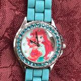 Disney Accessories | Disney Ariel Watch, Sparkly Blue Stones | Color: Blue | Size: Os