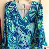 Lilly Pulitzer Dresses | Lilly Pulitzer Flowy Shift Dress Size 2 Worn Once | Color: Blue/Green | Size: 2