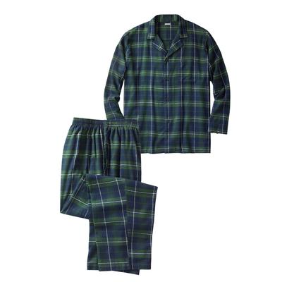 Men's Big & Tall Plaid Flannel Pajama Set by KingSize in Balsam Plaid (Size 3XL) Pajamas