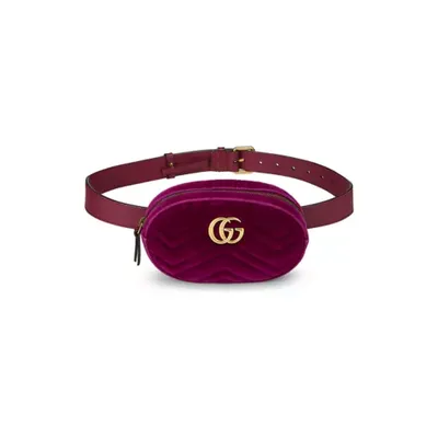 What Goes Around Comes Around Purple Gucci Purple Velvet GG Mini Belt Bag- FINAL SALE, NO RETURNS