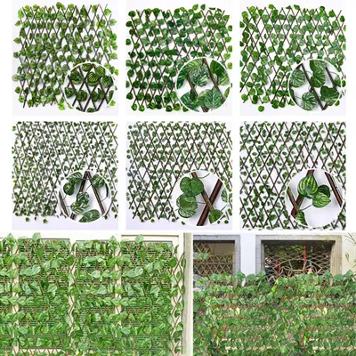 Simulation de Clôture Télescopique Fausses Fleurs Feuilles Vertes Clôture de Jardin Garde-Corps
