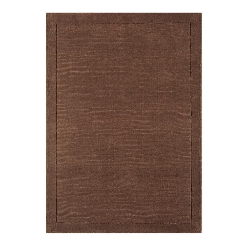 Tapis tufté main en laine marron chocolat 160x230 cm