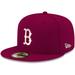 Men's New Era Cardinal Boston Red Sox White Logo 59FIFTY Fitted Hat