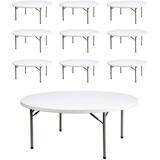 Atlas Commercial Products Circular Portable Banquet Table Plastic/Resin in White | 30 H x 60 W x 60 D in | Wayfair PFT2-60R-10