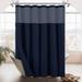 Latitude Run® Honeycomb Waffle Weave Shower Curtain w/ Snap-In Liner Cotton Blend in Black | 75 H x 71 W in | Wayfair