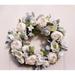 Primrue Ansuma 18-inch Handmade Artificial Rose Wreath For Your Front Door, Rattan in White | 18 H x 18 W x 3 D in | Wayfair