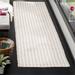 Gray/White 27 x 0.31 in Indoor Area Rug - Union Rustic Huberty Striped Handmade Flatweave Gray/Ivory Area Rug Silk/Bamboo Slat & Seagrass | Wayfair