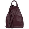 Primo Sacchi Ladies Italian Soft Napa Leather Dark Red Top Handle Shoulder Bag Rucksack Backpack