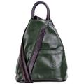 Primo Sacchi Ladies Italian Soft Napa Leather Dark Green & Brown Top Handle Shoulder Bag Rucksack Backpack