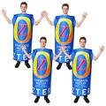 Adults Beer Can Costume - Large Blue Ozters Lager Can with Kangaroo - Mens Womens Funny Novelty Stag Night Fancy Dress - Pack of 4