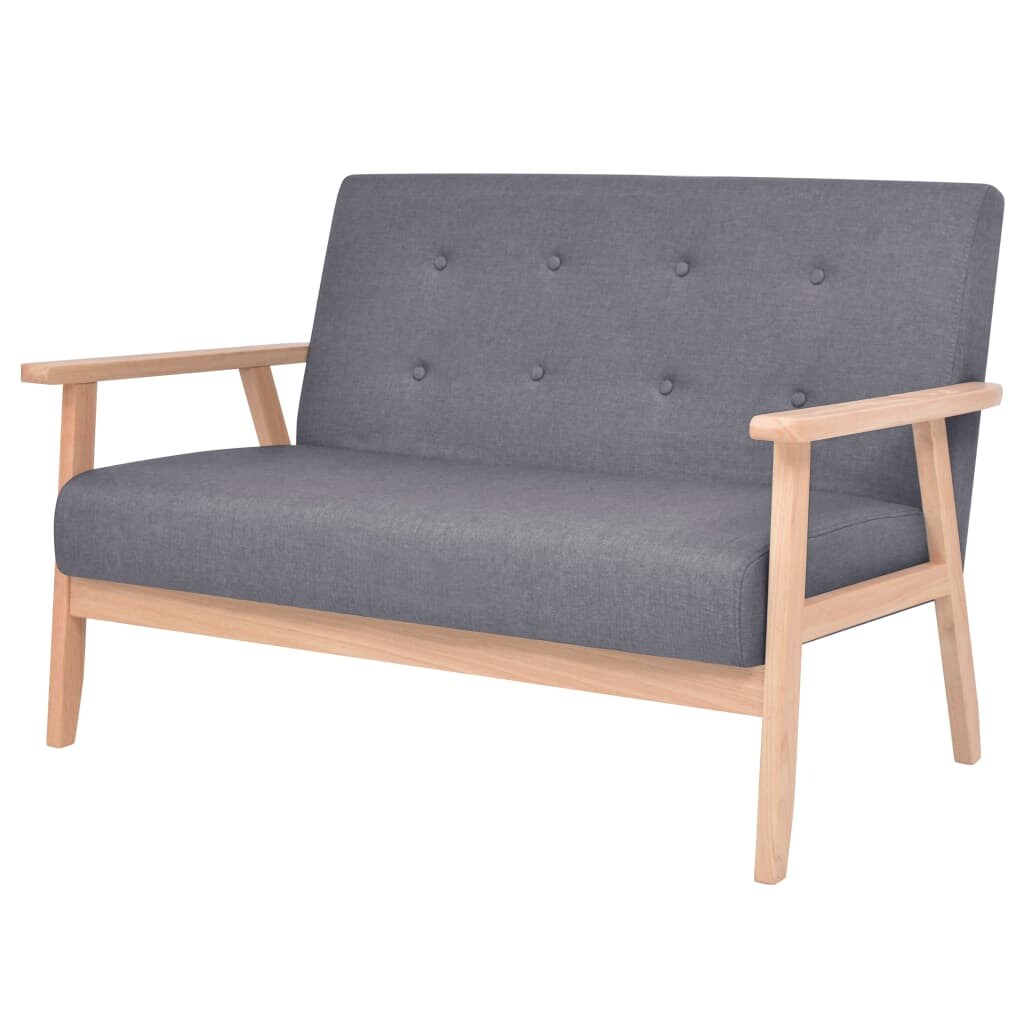 vidaXL Sofa 2-Sitzer Stoff Dunkelgrau Image