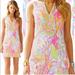 Lilly Pulitzer Dresses | Lilly Pulitzer Sz 0 Janice Dress In Scuba To Cuba. | Color: Gold/Pink | Size: 0