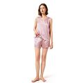 Mommesilk Silk Pyjamas for Women Shorts Set Washable Sleeveless 100% Real Mulberry Silk Pj Sets Sleep Summer Cool Ladies Silk Nightwear Pink X-Small