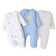 JiAmy Baby Rompers 3-Pack, Long Sleeve Rompers Boys Girls Sleepsuit Cotton Infant Clothes for 0-3 Months