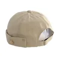 Casquette de Marin en Coton pour Homme et Femme Chapeau Chaud Brodé Rivet Manchette Roulée Sans