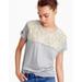 J. Crew Tops | J Crew ~ Lace T-Shirt Heather Steel Size Medium | Color: Gray | Size: M