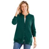 Plus Size Women's Perfect Long-Sleeve Cardigan by Woman Within in Emerald Green (Size 5X) Sweater