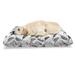 East Urban Home Ambesonne Grey Pet Bed, Ornamental Birds On Trees Winged Flying Feather Contemporary Artwork Nature | 24 H x 39 W x 5 D in | Wayfair