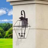 Alcott Hill® Boto 3 - Bulb 22.5" H Beveled Glass Outdoor Wall Lantern Brass/Glass/Metal in Brown | 22.5 H x 12 W x 13 D in | Wayfair