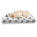 East Urban Home Ambesonne Fleur De Lis Pet Bed, Checkered Dotted Pattern w/ Monochrome Abstract Lily Flower Revival, Size 24.0 H x 39.0 W x 5.0 D in