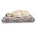 East Urban Home Ambesonne Retro Pet Bed, Old Fashioned Style Abstract Mosaic Grid Inspired Floral Pattern Classical, Size 24.0 H x 39.0 W x 5.0 D in