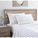 Kelly Clarkson Home Rennes 200 Thread Count Striped 100% Cotton Percale Sheet Set Cotton Percale in White | 102 H x 108 W in | Wayfair