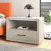 Joss & Main Bradshaw 1 - Drawer Nightstand Wood in Gray/White | 24 H x 34 W x 18 D in | Wayfair 299F52DF15E94B3BA6CDAD2F6DB810BF