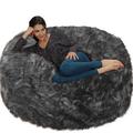 Latitude Run® Large Bean Bag Chair & Lounger Scratch/Tear Resistant/Microfiber/Microsuede/Microfiber/Microsuede in Gray/Brown | Wayfair