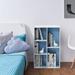 Ebern Designs Harkless 31.5" H x 19.5" W Standard Bookcase Wood in White/Blue | 31.5 H x 19.5 W x 9.4 D in | Wayfair