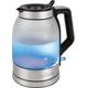 ProfiCook® Wasserkocher 1,7 Liter mit satiniertem Glas | blau beleuchteter Wassertank | Wasserkocher Glas mit 1,7L | Kettle mit selbstschließender Einfüllöffnung | BPA-frei | 2200W | PC-WKS 1215 G